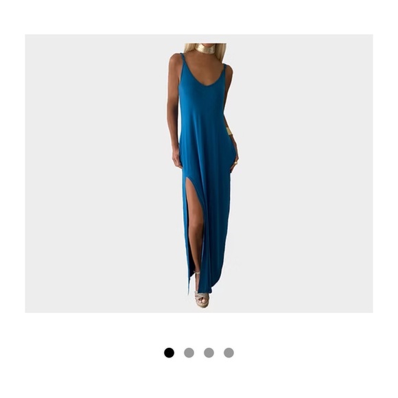 Regine Chevallier Dresses & Skirts - Blue Mer Slit Maxi Dress  The Santorini